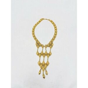 Monet Diamond Bib Necklace Vintage